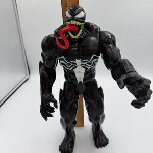 Lot/6 Action Figures: Venom Marvel; Spider-Man; Hulk; Black Panther; Lt. Mattias